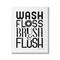 Stupell Industries Bathroom Terms Wash Floss Brush Flush Minimal Text Canvas Wall Art